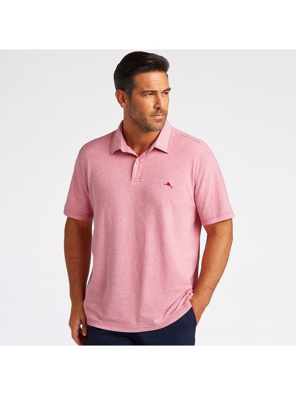 Tommy Bahama Polo Shirt Size Large Pink Striped Preppy Golf Casual Classic
